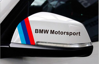 Paire d'autocollants de rétroviseur en PVC pour BMW
