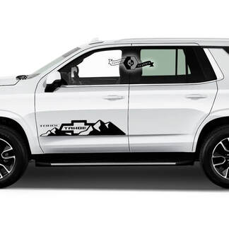 2X 2020 2021 2022 2023 + graphiques Chevrolet Tahoe portes montagnes Logo vinyle autocollants autocollant
