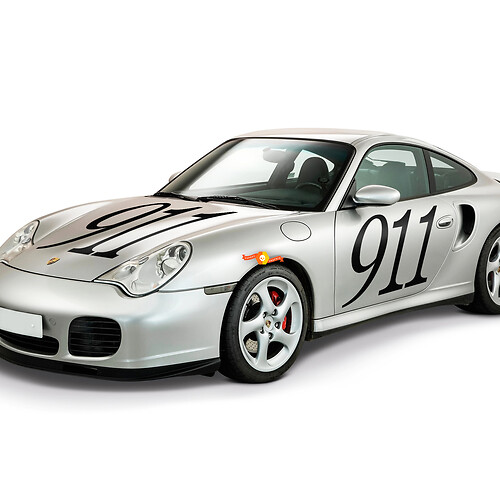 2x autocollants Porsche Porsche 911 portes latérales signature autocollant de capuche

