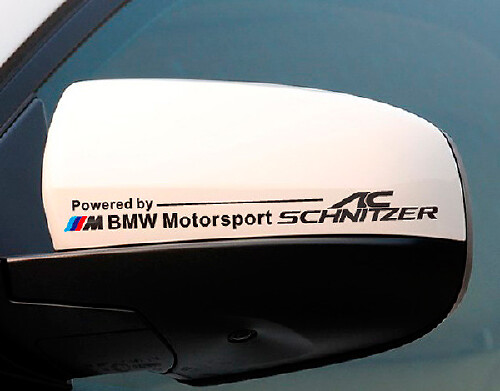 Kit d'autocollants en vinyle pour rétroviseur Style AC Schnitzer pour voitures BMW