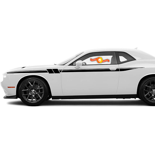 2X Dodge Challenger R/T Portes Autocollants latéraux Décalcomanies Stripe Vinyl Graphics
