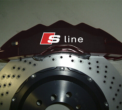 Set de 6 autocollants vinyle de style étrier de frein S-Line pour voitures Audi