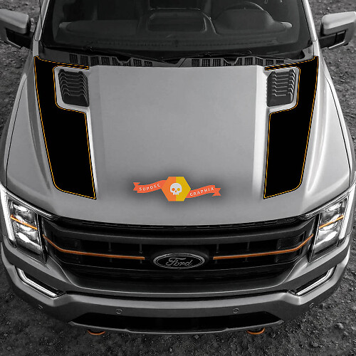 Kit de décalcomanies en vinyle à rayures doubles pour capot pour Musclecar F-150 Tremor 2022-2023