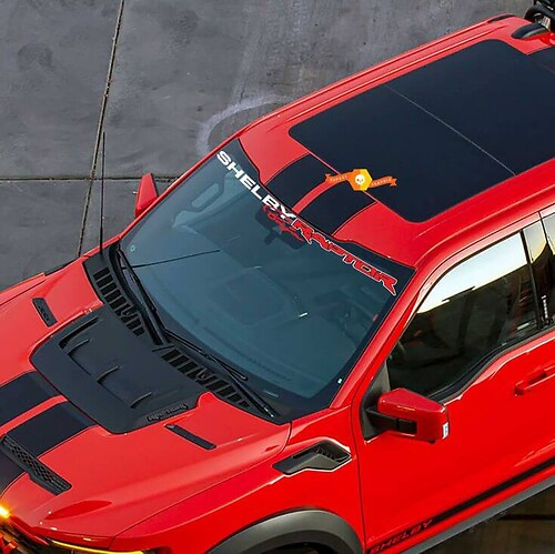 Pare-brise Baner Ford F-150 Raptor Shelby Raptor Baja Edition Graphics Decal Sticker