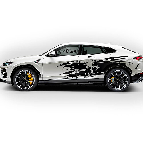 Paire Lamborghini Urus 2021 2022 2023 Autocollant Vinyle Logo Détruit Sticker Graphique Décalque Splash Portes Latérales
