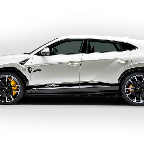 Paire de bandes de vinyle autocollant pour panneau latéral de portes Lamborghini Urus 2021 2022 2023
