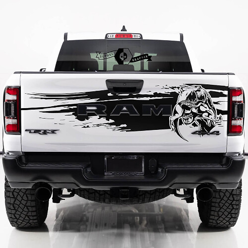 Autocollant en vinyle T-Rex éclaboussures de boue pour hayon Dodge Ram TRX