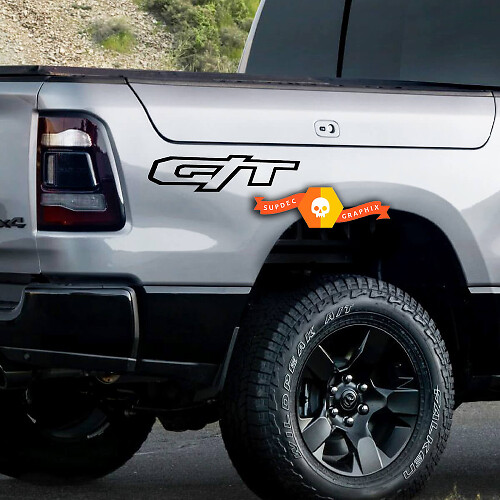 Kit de décalcomanies en vinyle pour côtés de benne G/T pour Dodge RAM 1500 Laramie & Rebel