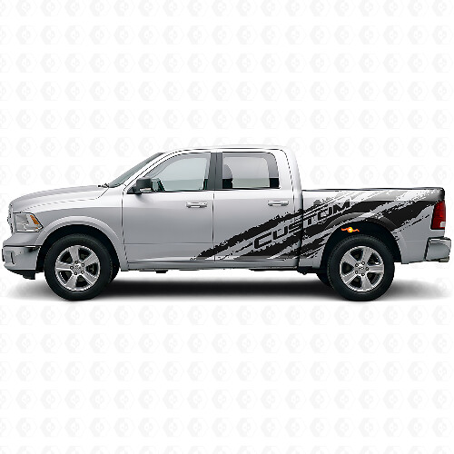 Kit de Autocollants en Vinyle Latéraux Personnalisés Anti-Boue pour Dodge Ram 1500 Rebel_1