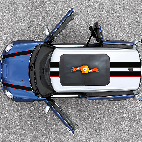Autocollant Vinyle Double Course pour Capot Toit MINI Cooper 2007-2013