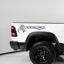 Autocollants Vinyle Arrière Latéraux Dinosaure Mangeur TRX pour Dodge Ram TRX_2