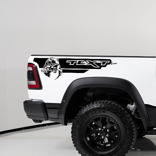 Autocollants vinyle personnalisés style TRX bandes latérales arrière pour Dodge Ram 1500