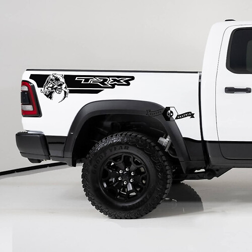 Autocollants en vinyle bandes latérales arrière style TRX pour Dodge Ram 1500