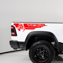 Autocollants vinyle personnalisés style TRX bandes latérales arrière pour Dodge Ram 1500_2