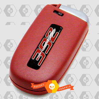 2x Red 392 Challenger/Charger/Durango Key Fob Inlays emblème bombé décalque
