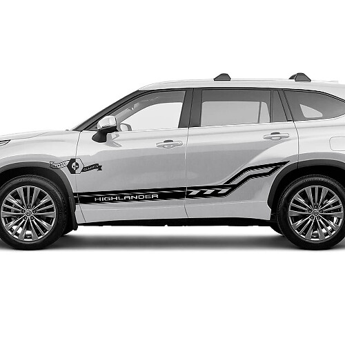 Paire Toyota 2020 Highlander Doors Bed Side Trim Decal Graphic Sticker Side Stripe Kit
