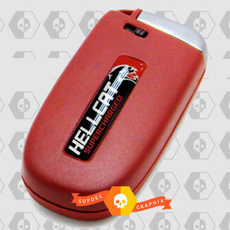 2x Hellcat Supercharged Challenger/Charger/Durango Key Fob Inlays emblème bombé décalcomanie
