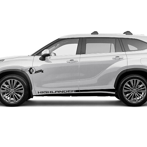Paire Toyota 2020 Highlander Doors Bed Side Slim Rocker Panel Sticker Graphic Sticker Side Stripe Kit
