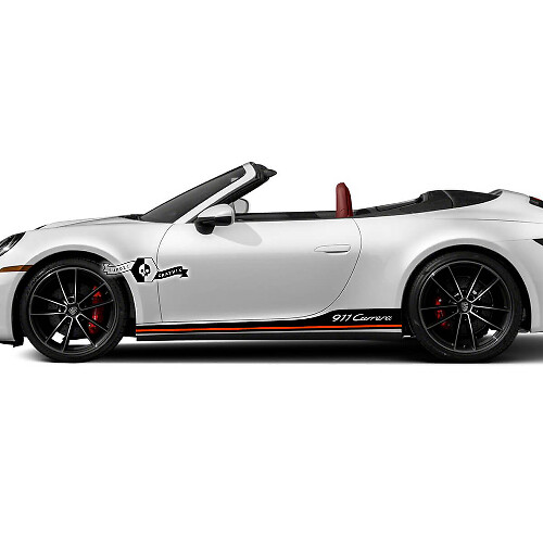 2 Porsche 911 Porsche Carrera Rocker Panel 2 couleurs Accent Line Side Stripes Portes Kits Stickers Stickers
