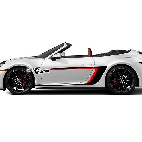 2 kits de portes latérales Porsche 911 Porsche Carrera 2 couleurs Accent Line Wrap Stickers Stickers
