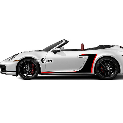 2 Porsche 911 Porsche Carrera 2 Couleurs Accent Line Side Doors Wrap Stickers Autocollants
