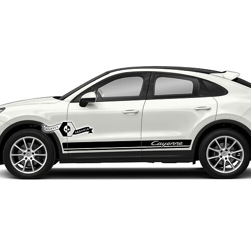 Autocollants bandes latérales Porsche Cayenne S GTS Turbo Turbo 2003 -- 2023 présent
