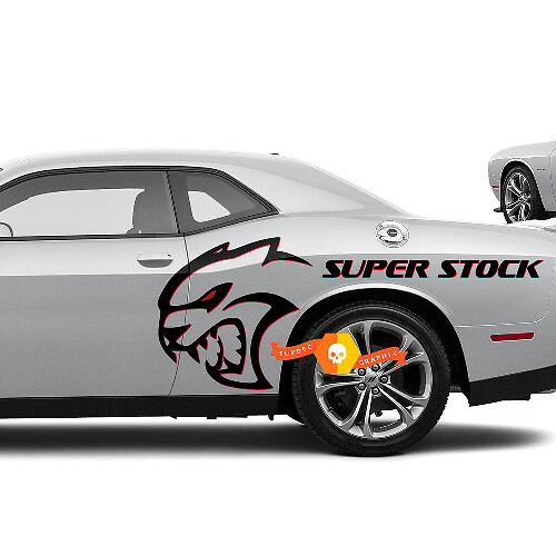 Autocollants latéraux en vinyle Hellcat Super Stock pour Dodge Challenger ou Charger