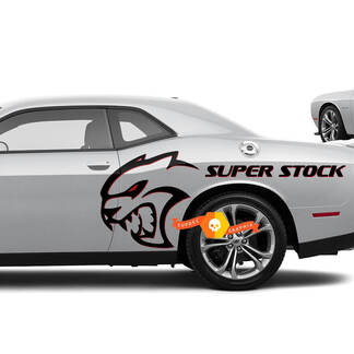 Deux couleurs Hellcat Red Eye Super Stock Autocollants latéraux pour Dodge Challenger Redeye ou Charger

