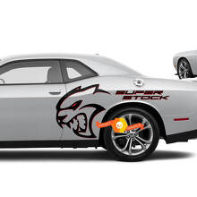 Autocollants latéraux en vinyle Hellcat Super Stock pour Dodge Challenger ou Charger_2