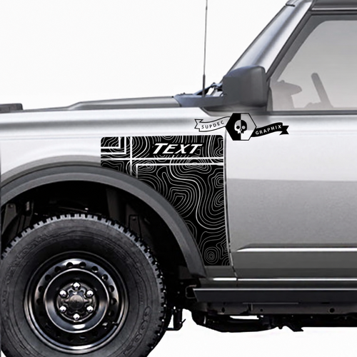 Kit d'autocollants en vinyle pour panneau latéral de style carte topographique Everglades avec logo vintage Musclecar horse 3
