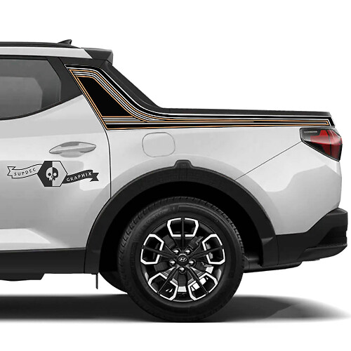 Kit d'autocollants vinyle à bandes latérales décorées pour Hyundai Santa Cruz