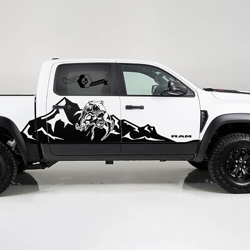 Kit d'autocollants vinyle latéraux TRX Huge Mountains pour RAM 1500 2021+