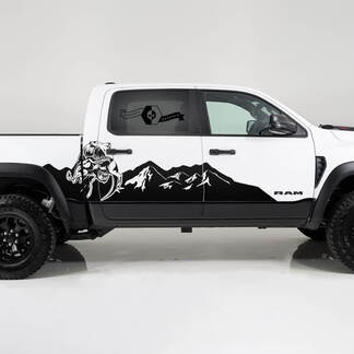 2x Dodge Ram TRX rebelle 2022 2023 1500 côté Splash TRX manger Raptor montagnes camion Logo vinyle autocollant graphique
