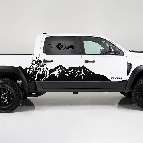 Kit d'autocollants vinyle latéraux TRX Mountains Range pour Dodge Ram Rebel TRX 1500 2021+