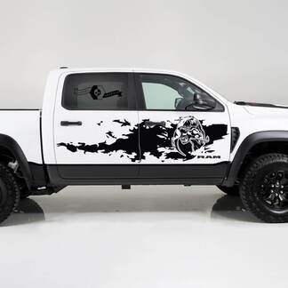 2x Dodge Ram TRX Rebel 2022 2023 1500 côté détruit TRX manger Raptor Logo camion vinyle autocollant graphique
