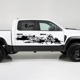 2x Dodge Ram TRX Rebel 2022 2023 1500 côté détruit TRX manger Raptor camion vinyle autocollant graphique

