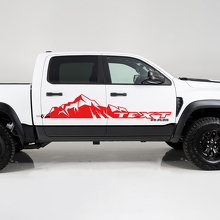 Autocollant Vinyle Latéral Géant Montagne & Texte Personnalisé pour Dodge Ram 1500_2