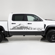 Autocollant Vinyle Latéral Géant Montagne & Texte Personnalisé pour Dodge Ram 1500_3