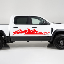 Autocollant vinyle latéral de chaîne de montagnes et texte personnalisé pour Dodge Ram 1500_3