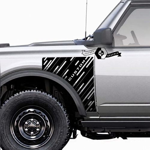 Everglades Style Diagonal CUSTOM Panel Pair — Autocollant vinyle (aile avant) pour Ford Bronco
