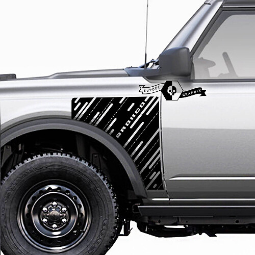 Paire d'autocollants vinyles décoratifs pour panneau latéral style Everglades pour Ford Bronco
