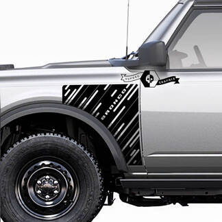 Paire Ford Bronco Everglades Style panneau latéral vinyle autocollant autocollant graphique Kit 3
