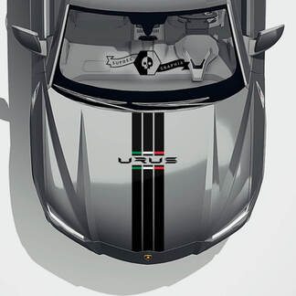 Lamborghini Urus 2021 2022 2023 + capot drapeau italien vinyle autocollant graphique
