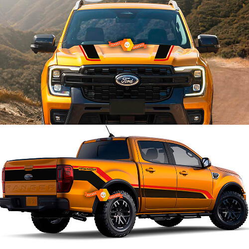 Camion Bed Side Decal Tremor Set Ford Super Duty F250 F150 Vinyl Stripe Kit complet Autocollants 2 Couleurs
