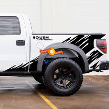 Autocollant en vinyle anti-boue Roush Off-Road pour les côtés de benne de camion Musclecar 2013+_3