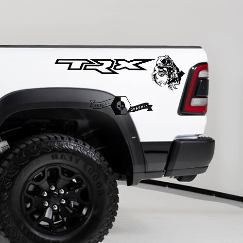 Autocollant Latéral TRX Eating Raptor pour Lit de Camion Vinyle Graphique 2 pour Dodge Ram TRX