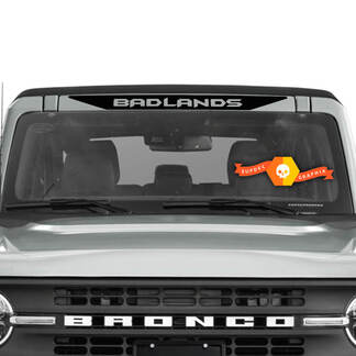 Badlands Logo vinyle autocollant au-dessus de la bannière de pare-brise Bronco
