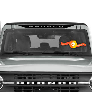 Autocollant en vinyle avec logo Bronco au-dessus de la bannière du pare-brise
