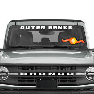 Bronco Outer Banks Logo vinyle autocollant bannière de pare-brise
