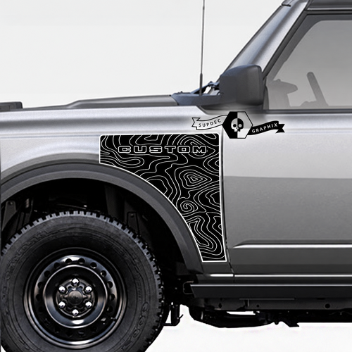 Everglades CUSTOM Topographic Map — Autocollant en vinyle (aile) pour Ford Bronco